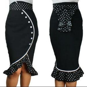 Polka Dot Pin Up Clothing Pencil Skirt Vtg Style